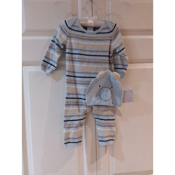 Dylan & Abby Infant Boys Striped Knit Outfit with Hat Size 6-9 Months Baby - Picture 7 of 7